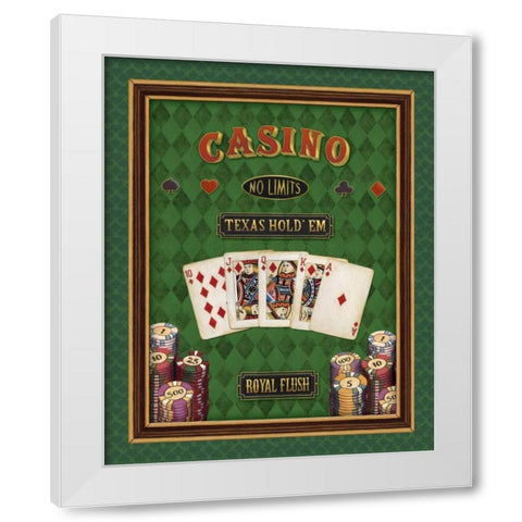 Texas Hold Em White Modern Wood Framed Art Print by Brissonnet, Daphne