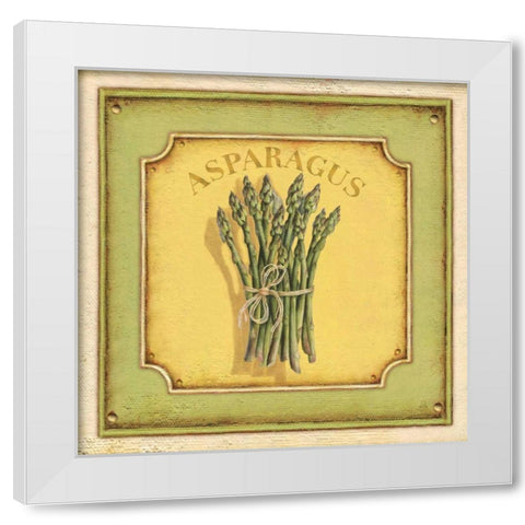 Asparagus White Modern Wood Framed Art Print by Brissonnet, Daphne