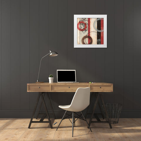 Circular II White Modern Wood Framed Art Print by Burnside, Barbara