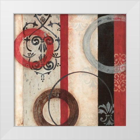 Circular II White Modern Wood Framed Art Print by Burnside, Barbara
