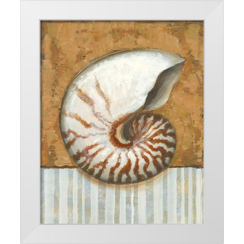 Vintage Shell I White Modern Wood Framed Art Print by Bates, K.
