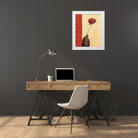 Rouge III White Modern Wood Framed Art Print by Corbin, Delphine