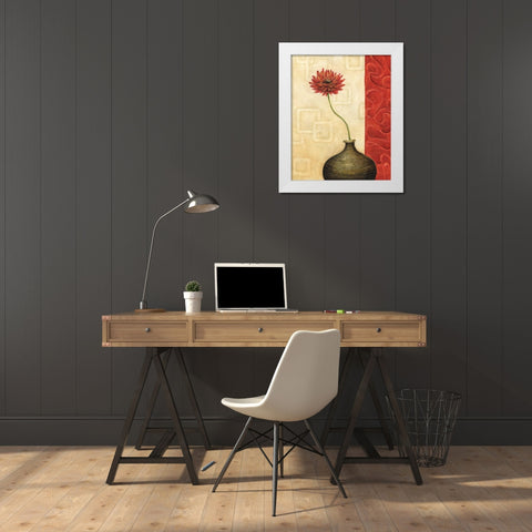 Rouge IV White Modern Wood Framed Art Print by Corbin, Delphine