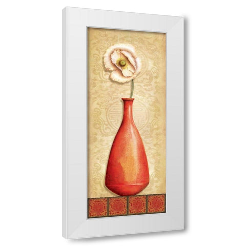 Asian Red III White Modern Wood Framed Art Print by Corbin, Delphine