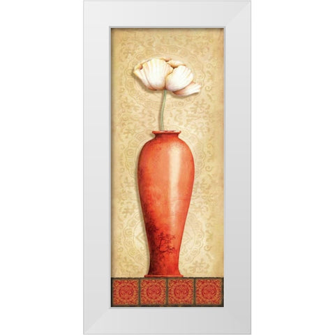 Asian Red IV White Modern Wood Framed Art Print by Corbin, Delphine