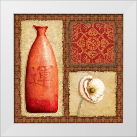 Oriental Collage I White Modern Wood Framed Art Print by Corbin, Delphine