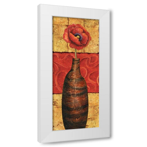Fleur sur Tuiles I White Modern Wood Framed Art Print by Corbin, Delphine