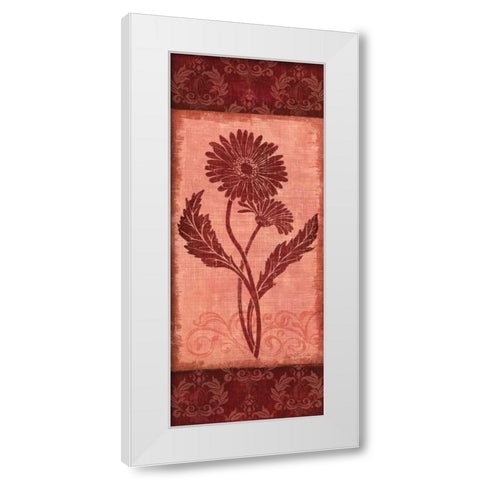 Daisy Silhouette White Modern Wood Framed Art Print by Corbin, Delphine