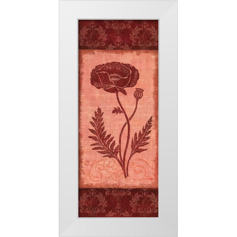 Poppy Silhouette White Modern Wood Framed Art Print by Corbin, Delphine