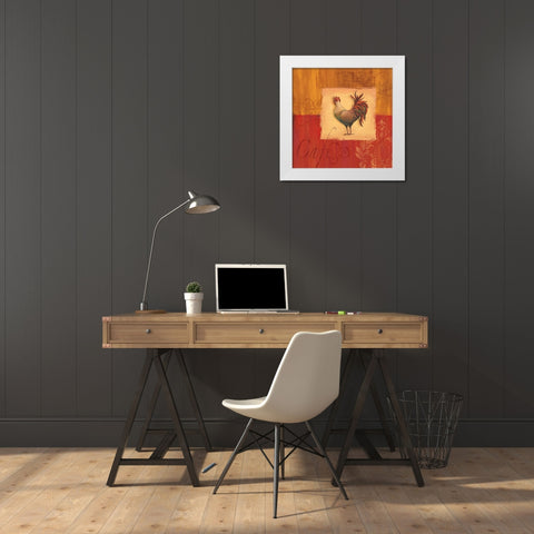 Cocorico II White Modern Wood Framed Art Print by Corbin, Delphine