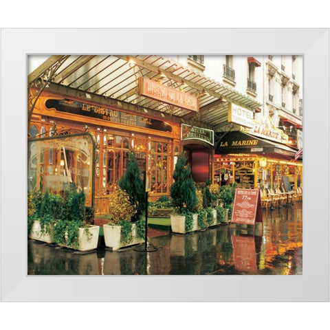 Bistro de la Gare White Modern Wood Framed Art Print by Cieslikowski, Zeny