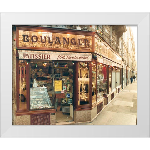 Boulangier Patissier White Modern Wood Framed Art Print by Cieslikowski, Zeny