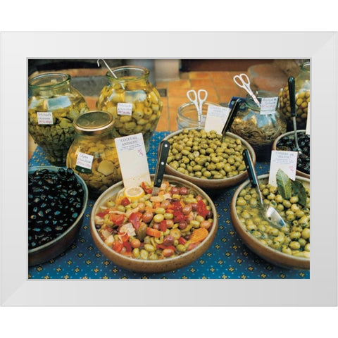 Olives Antibes White Modern Wood Framed Art Print by Cieslikowski, Zeny