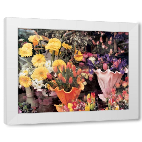 Flowers Florence White Modern Wood Framed Art Print by Cieslikowski, Zeny