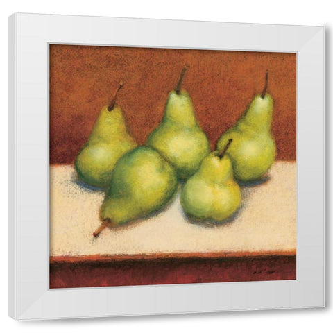 Bartlett Pear White Modern Wood Framed Art Print by Creevy, Bill