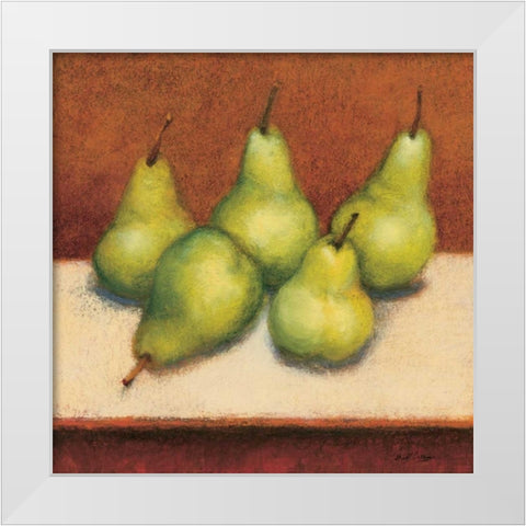 Bartlett Pear White Modern Wood Framed Art Print by Creevy, Bill
