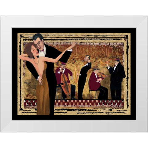 Jam Session I White Modern Wood Framed Art Print by CW Designs Inc.