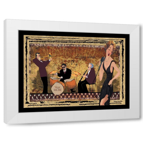 Jam Session II White Modern Wood Framed Art Print by CW Designs Inc.