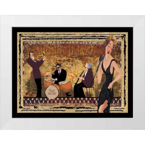 Jam Session II White Modern Wood Framed Art Print by CW Designs Inc.