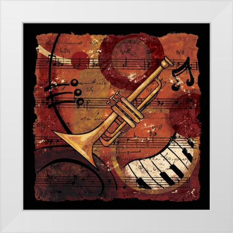 Jazz Music II White Modern Wood Framed Art Print by CW Designs Inc.