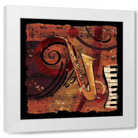 Jazz Music IV White Modern Wood Framed Art Print by CW Designs Inc.