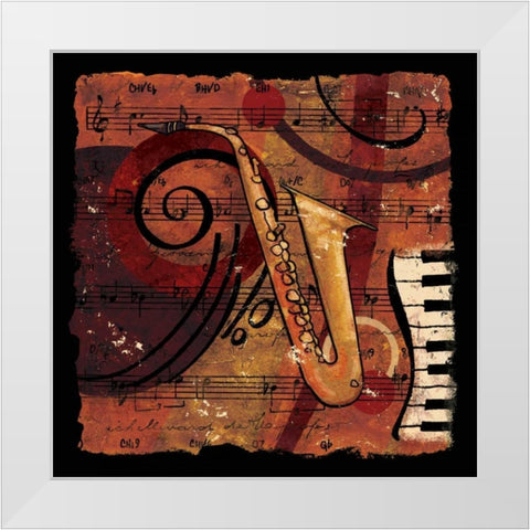 Jazz Music IV White Modern Wood Framed Art Print by CW Designs Inc.