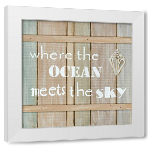 Driftwood Signs I White Modern Wood Framed Art Print by Davis, Paige