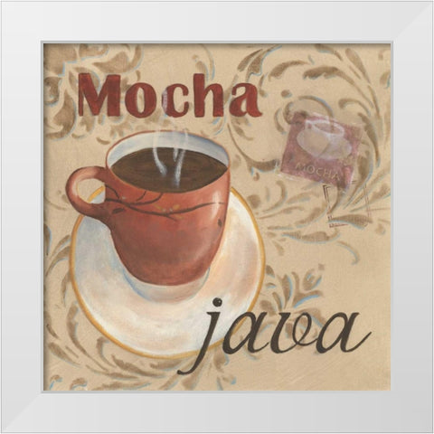 Mocha Java White Modern Wood Framed Art Print by Davis, Paige