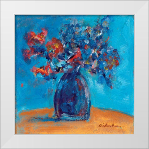Blue Vase II White Modern Wood Framed Art Print by Dilbeck, Nikki