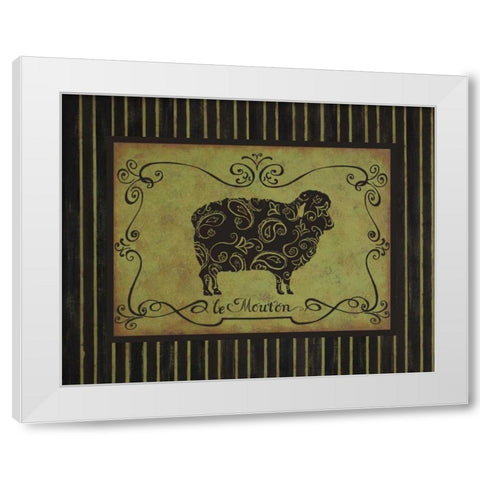 le Mouton White Modern Wood Framed Art Print by Devereux, Sophie
