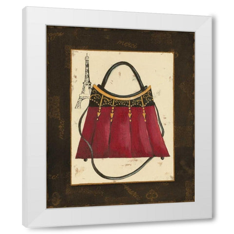 Fashion Purse I White Modern Wood Framed Art Print by Devereux, Sophie