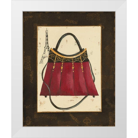 Fashion Purse I White Modern Wood Framed Art Print by Devereux, Sophie
