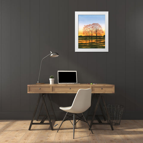 Marsh at Dusk I White Modern Wood Framed Art Print by Duke, William