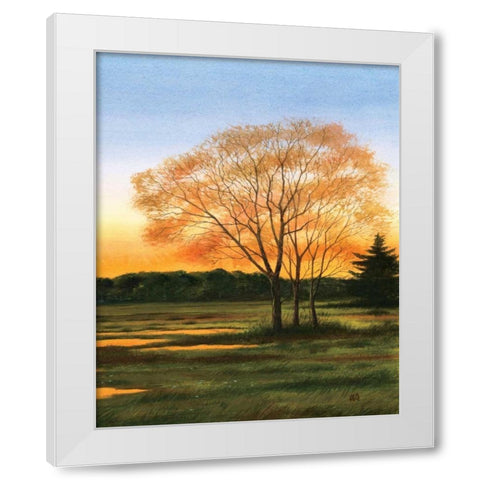 Marsh at Dusk II White Modern Wood Framed Art Print by Duke, William