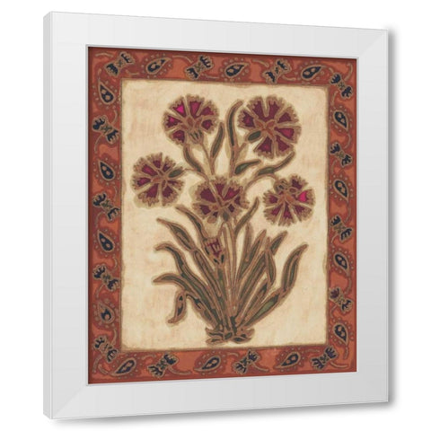 Global Flowers I White Modern Wood Framed Art Print by David, Elizabeth