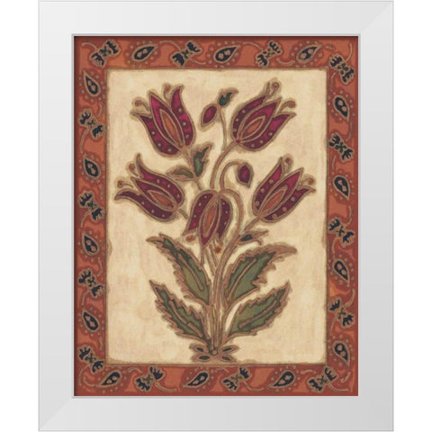 Global Flowers II White Modern Wood Framed Art Print by David, Elizabeth