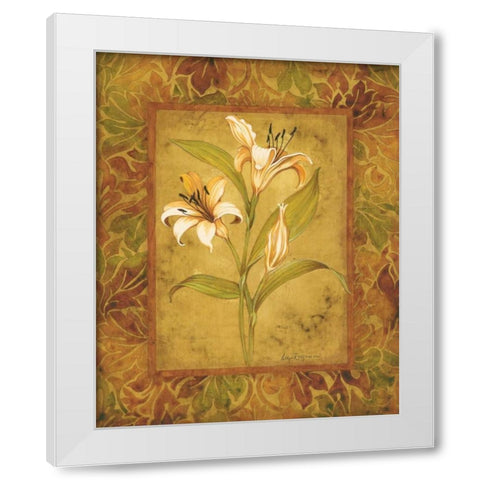 Garden Lilies I White Modern Wood Framed Art Print by Engman, Allyn