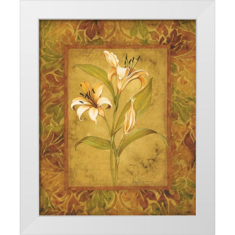 Garden Lilies I White Modern Wood Framed Art Print by Engman, Allyn