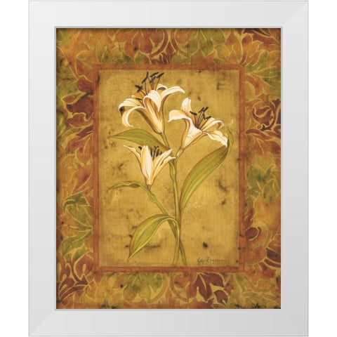 Garden Lilies II White Modern Wood Framed Art Print by Engman, Allyn