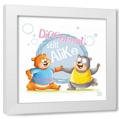 Different Still Alike White Modern Wood Framed Art Print by Blue Fish