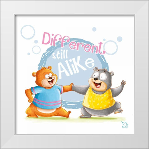 Different Still Alike White Modern Wood Framed Art Print by Blue Fish