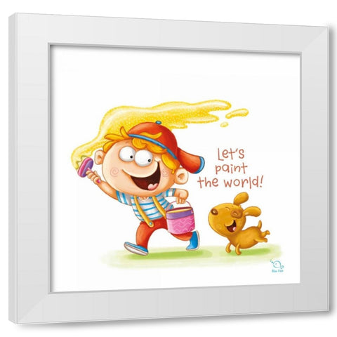 Paint the World White Modern Wood Framed Art Print by Blue Fish