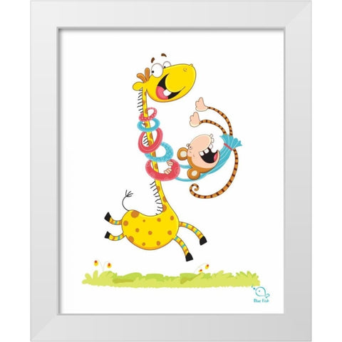 Move it! Move It! White Modern Wood Framed Art Print by Blue Fish