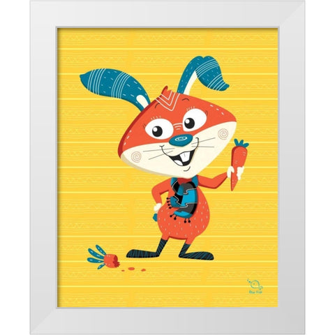 Carrots Up! White Modern Wood Framed Art Print by Blue Fish