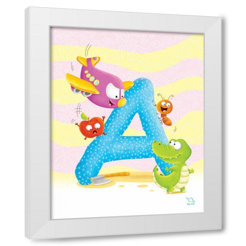Angel A White Modern Wood Framed Art Print by Blue Fish