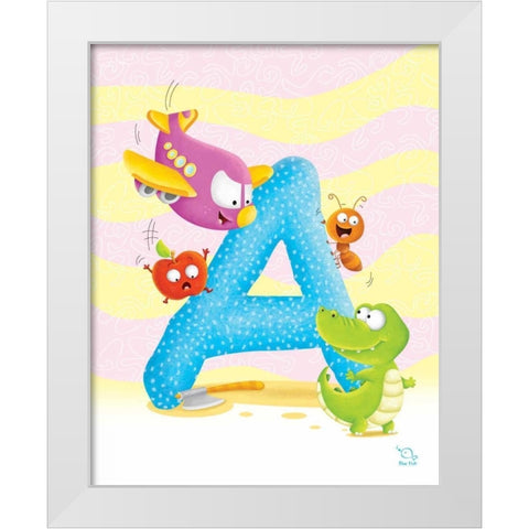 Angel A White Modern Wood Framed Art Print by Blue Fish