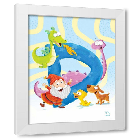 Dancing D White Modern Wood Framed Art Print by Blue Fish
