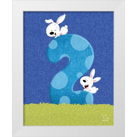 Bunny 2 White Modern Wood Framed Art Print by Blue Fish