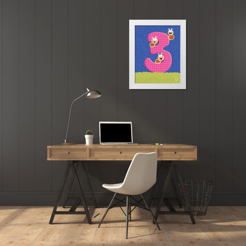 Snaily 3 White Modern Wood Framed Art Print by Blue Fish