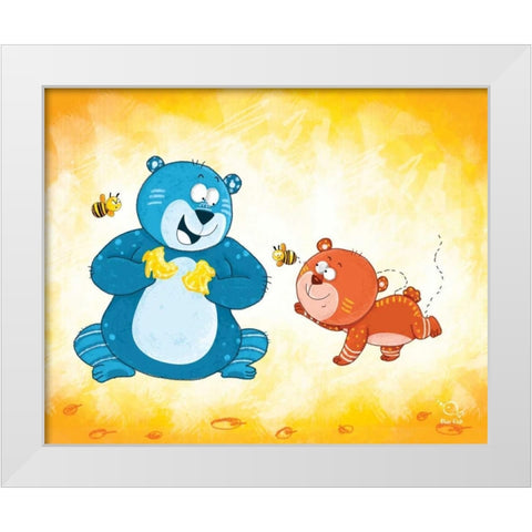 Honey Boo White Modern Wood Framed Art Print by Blue Fish